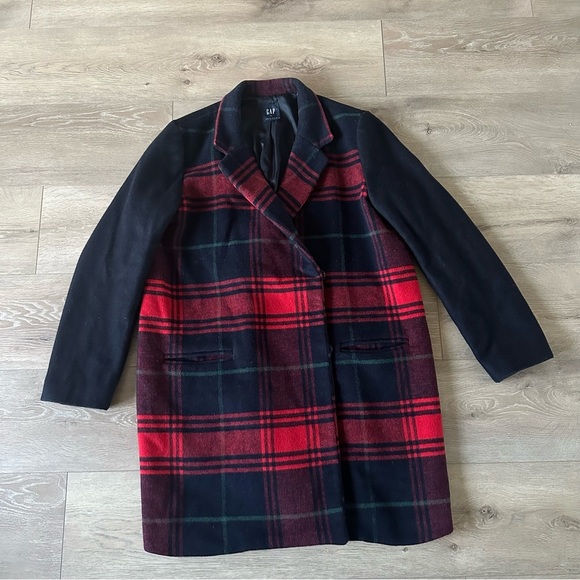 GAP Wool Blend Plaid Coat XL